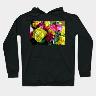 Yellow Pink Red Rose's Summer Flowers Hoodie